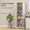 HOMCOM 72" Tall Pantry Cabinet, Kitchen Pantry Storage Cabinet with Adjustable Shelves, Freestanding Storage Cabinet with Recessed Arched Doors, White