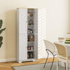 HOMCOM 72" Tall Pantry Cabinet, Kitchen Pantry Storage Cabinet with Adjustable Shelves, Freestanding Storage Cabinet with Recessed Arched Doors, White