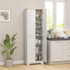 HOMCOM 72" Tall Pantry Cabinet, Kitchen Pantry Storage Cabinet with Adjustable Shelves, Freestanding Storage Cabinet with Recessed Arched Doors, White