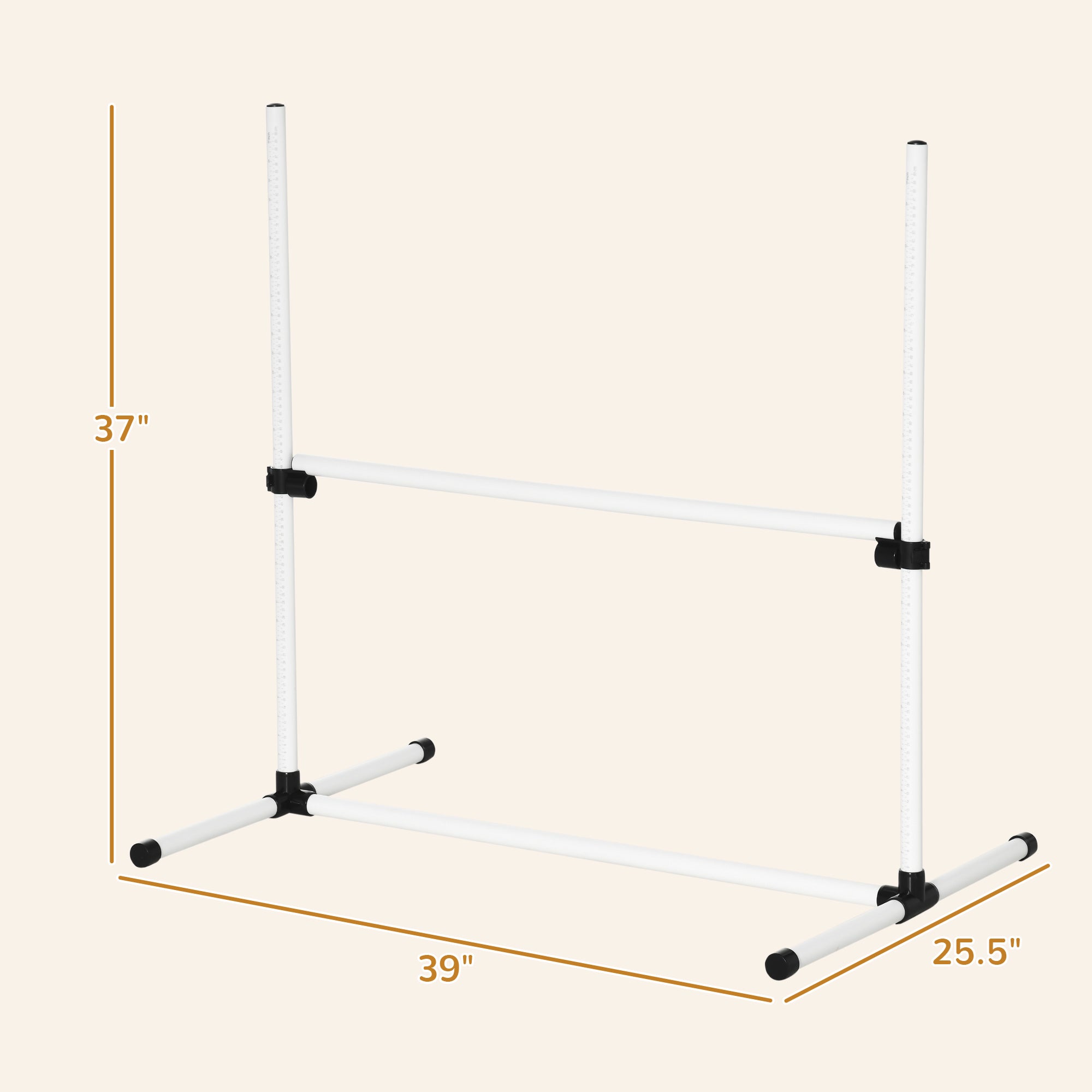 PawHut 8 Piece Dog Agility Training Equipment for Dog Agility Course with Adjustable Height Jump Bars, Included Carry Bag, & Displacing Top Bar, White