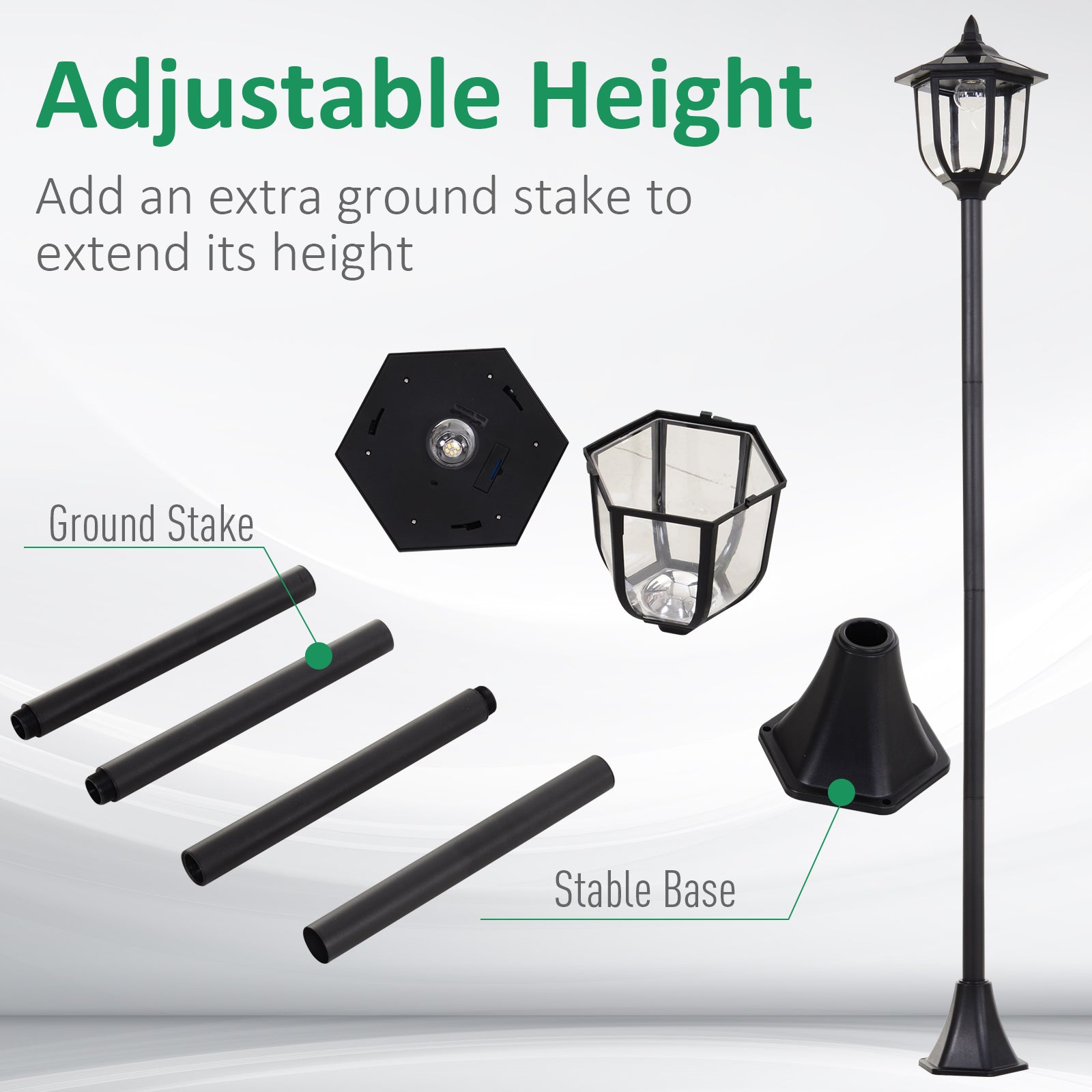 Outsunny Solar Torch Lights Outdoor Garden Lighting 6 LED Water-Resist Auto On/Off 6 Hours