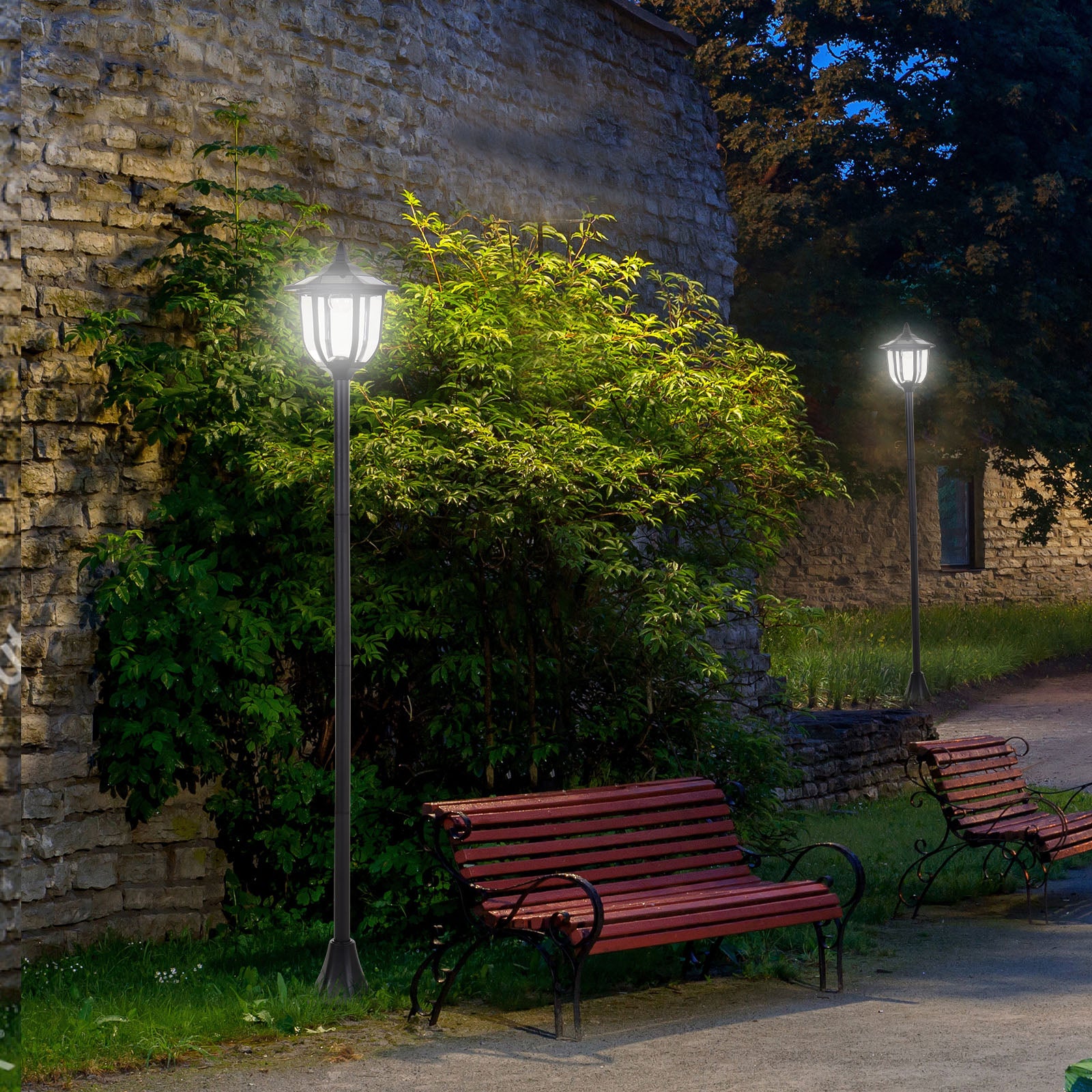 Outsunny Solar Torch Lights Outdoor Garden Lighting 6 LED Water-Resist Auto On/Off 6 Hours