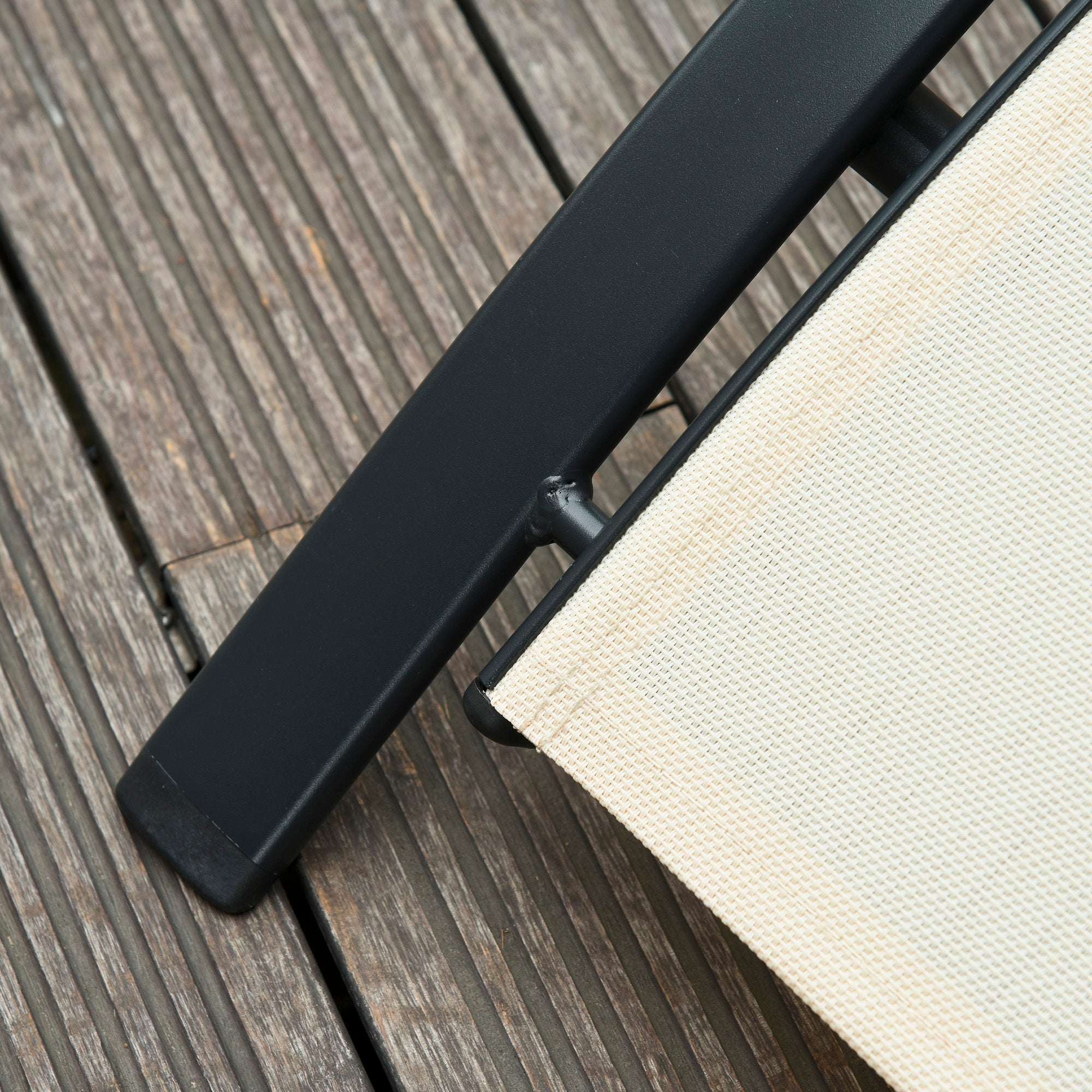 Outsunny Patio Lounge Chair, Aluminum Reclining Outdoor Tanning Chair with 5-Level Adjustable Backrest, Head Pillow and Breathable Mesh Fabric, for Pool, Deck, Garden, Beige