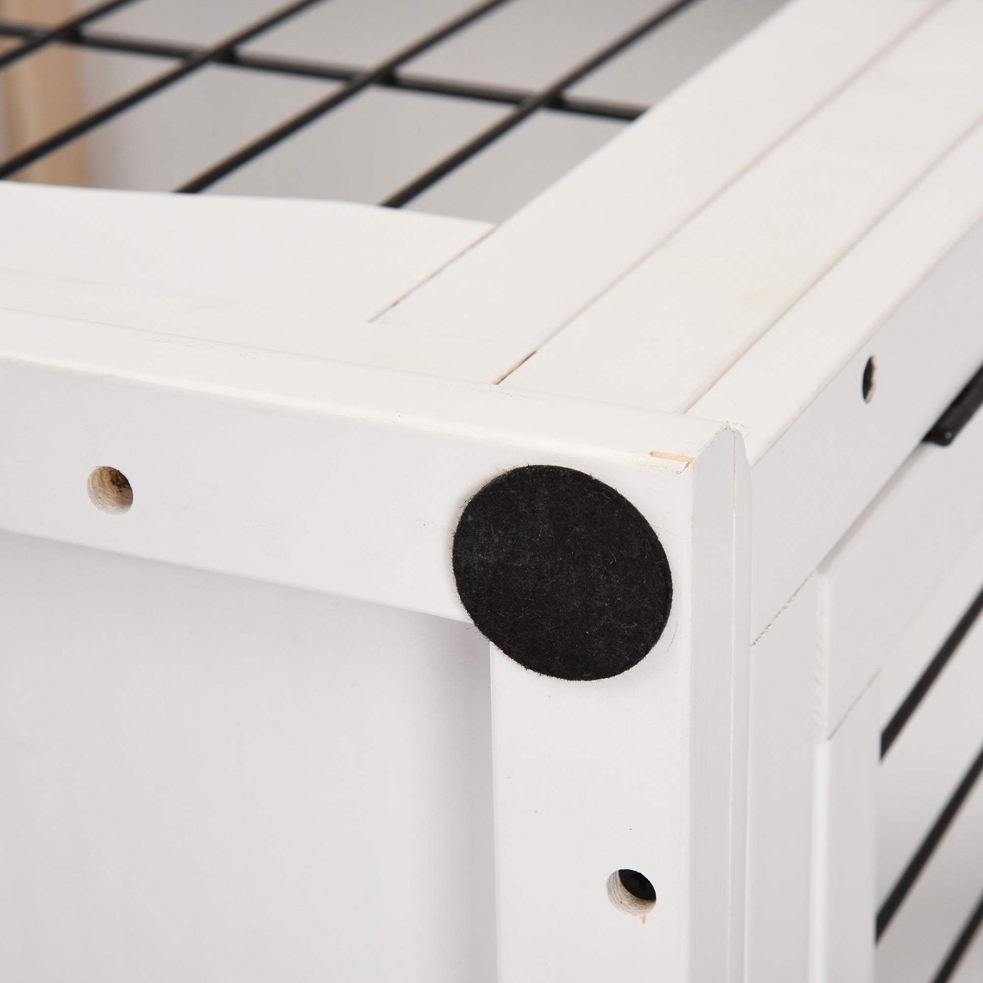 PawHut Dog Crate Furniture, Small Dog Cage End Table with Two Opening Sides, Lockable Door, Puppy Kennel Indoor, Cute and Decorative, Pure White