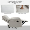 HOMCOM Reclining Chair, Manual Recliner Chair with Padded Seat, Footrest for Living Room, Study, Bedroom, Cream White