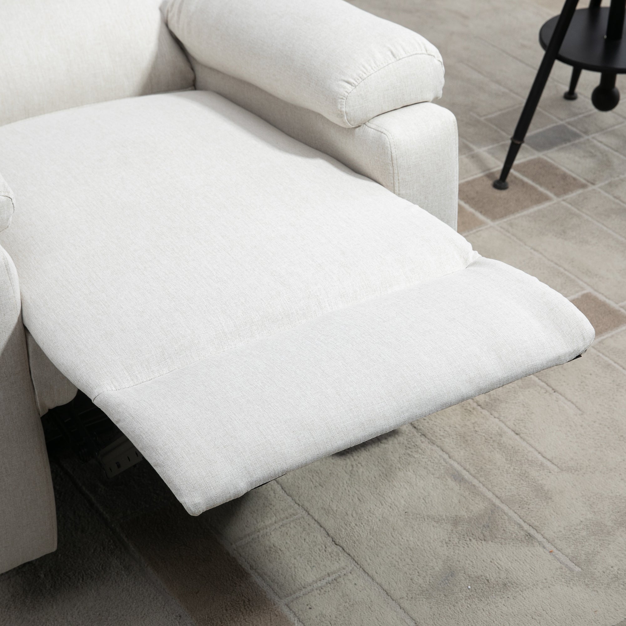 HOMCOM Reclining Chair, Manual Recliner Chair with Padded Seat, Footrest for Living Room, Study, Bedroom, Cream White