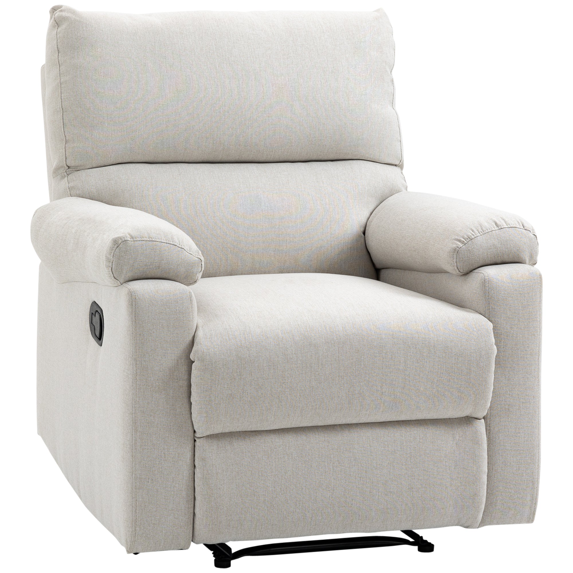 HOMCOM Reclining Chair, Manual Recliner Chair with Padded Seat, Footrest for Living Room, Study, Bedroom, Cream White