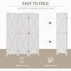 HOMCOM 3 Panel Room Divider, 5.6 Ft Folding Privacy Screen, Freestanding Wooden Wall Partition for Bedroom, Office, White