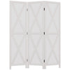 HOMCOM 3 Panel Room Divider, 5.6 Ft Folding Privacy Screen, Freestanding Wooden Wall Partition for Bedroom, Office, White
