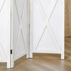 HOMCOM 3 Panel Room Divider, 5.6 Ft Folding Privacy Screen, Freestanding Wooden Wall Partition for Bedroom, Office, White