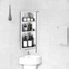 HOMCOM Wall mounted Bathroom Corner Mirror Storage Cabinet Stainless Steel with Single Door