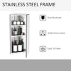 HOMCOM Wall mounted Bathroom Corner Mirror Storage Cabinet Stainless Steel with Single Door