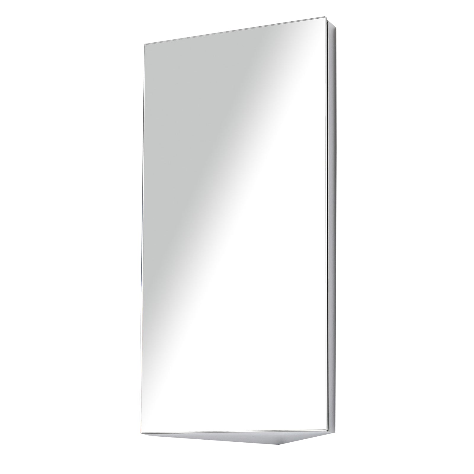 HOMCOM Wall mounted Bathroom Corner Mirror Storage Cabinet Stainless Steel with Single Door