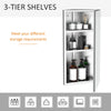 HOMCOM Wall mounted Bathroom Corner Mirror Storage Cabinet Stainless Steel with Single Door