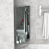 HOMCOM Wall mounted Bathroom Corner Mirror Storage Cabinet Stainless Steel with Single Door