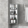 HOMCOM Wall mounted Bathroom Corner Mirror Storage Cabinet Stainless Steel with Single Door