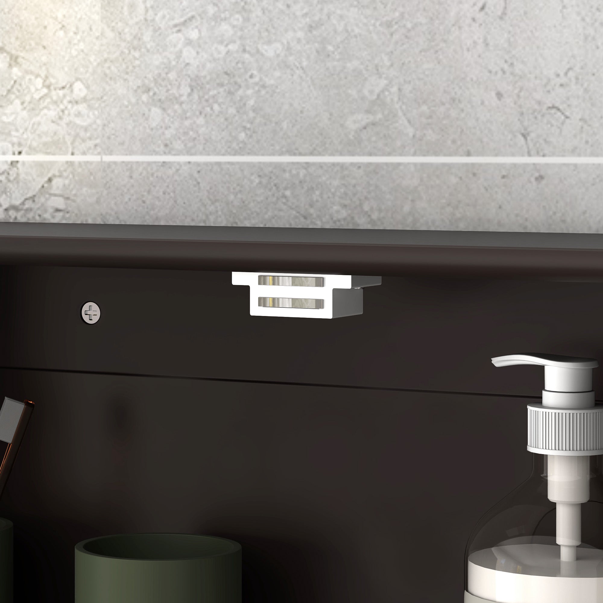 kleankin Medicine Cabinet, Wall-Mounted Bathroom Mirror Cabinet with Double Doors, Open Shelf, and Adjustable Shelf, Modern Bathroom Wall Cabinet, Dark Brown
