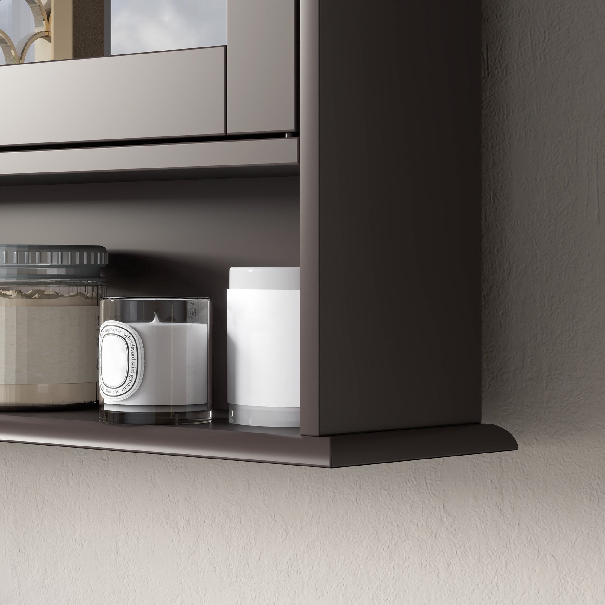 kleankin Medicine Cabinet, Wall-Mounted Bathroom Mirror Cabinet with Double Doors, Open Shelf, and Adjustable Shelf, Modern Bathroom Wall Cabinet, Dark Brown