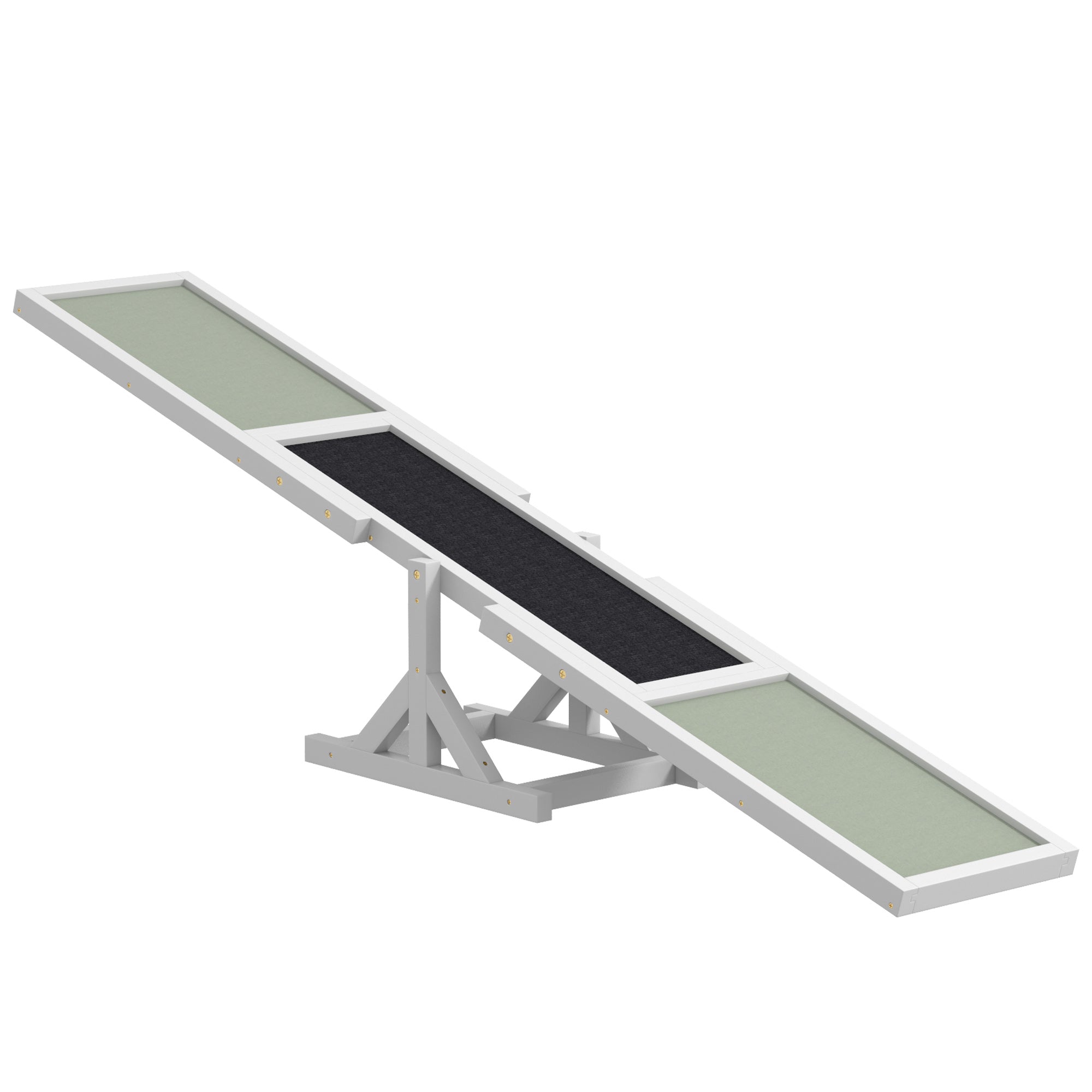 PawHut Wooden Pet Seesaw for Big Dogs, Agility Training Equipment for Dogs with Anti-Slip surface, 180 x 30 x 30cm - White