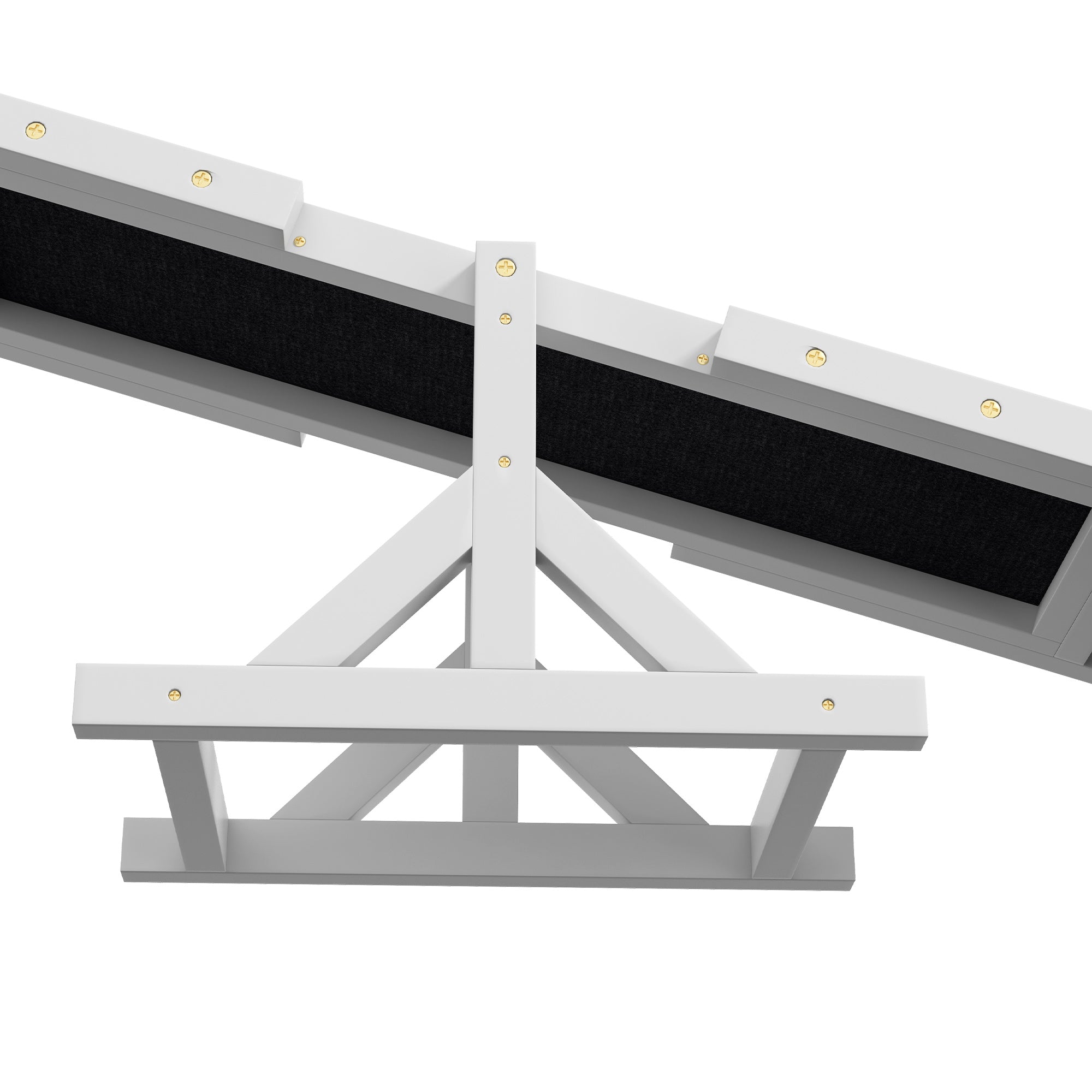 PawHut Wooden Pet Seesaw for Big Dogs, Agility Training Equipment for Dogs with Anti-Slip surface, 180 x 30 x 30cm - White