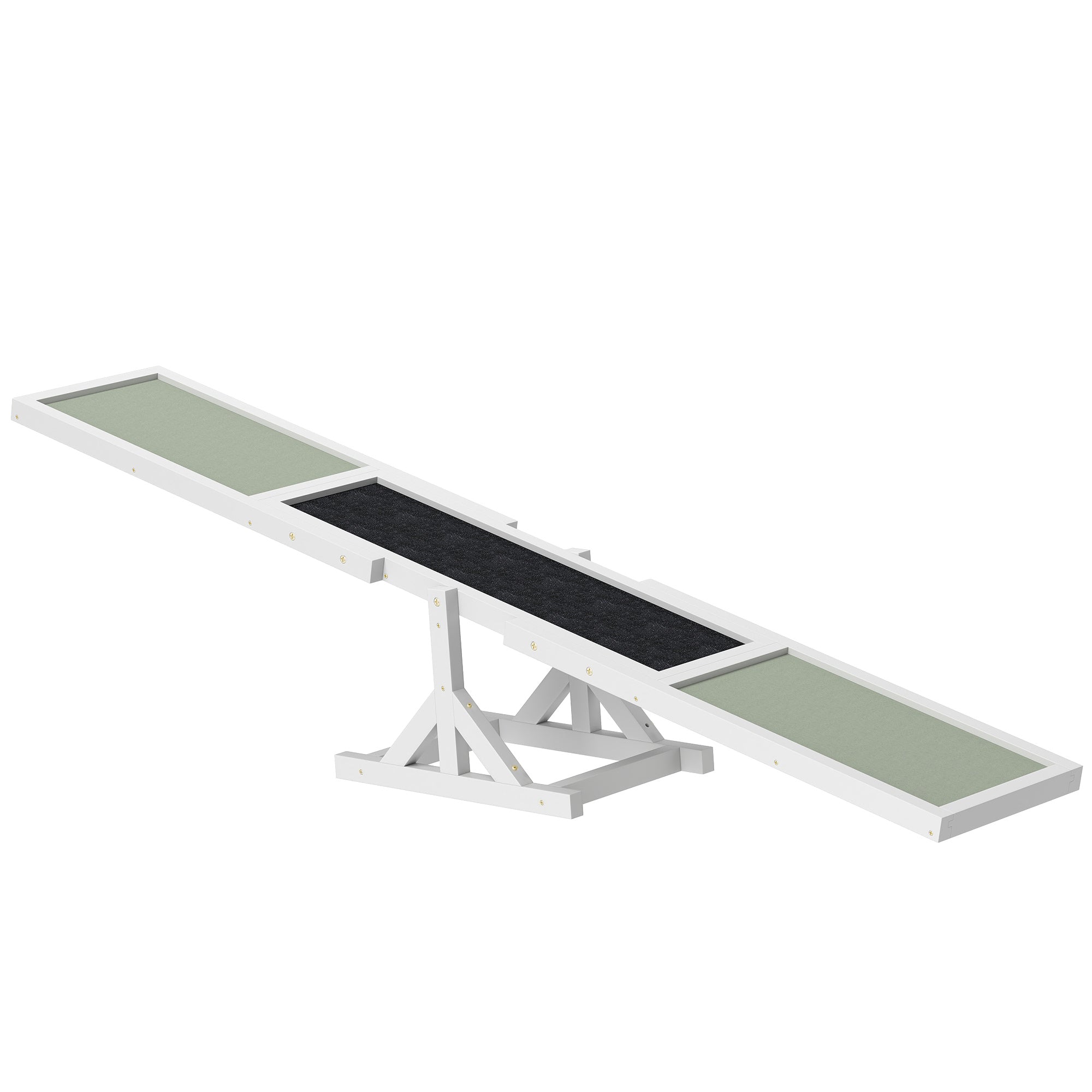 PawHut Wooden Pet Seesaw for Big Dogs, Agility Training Equipment for Dogs with Anti-Slip surface, 180 x 30 x 30cm - White