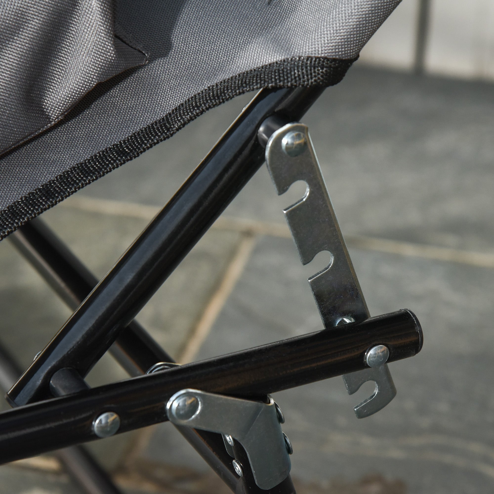 Outsunny Adjustable Outdoor Lounge Chair, Garden Folding Chaise Lounge w/ Reading Hole Reclining Tanning Chair Seat, Folding Camping Beach Lounging Bed with Support Pillow, Grey