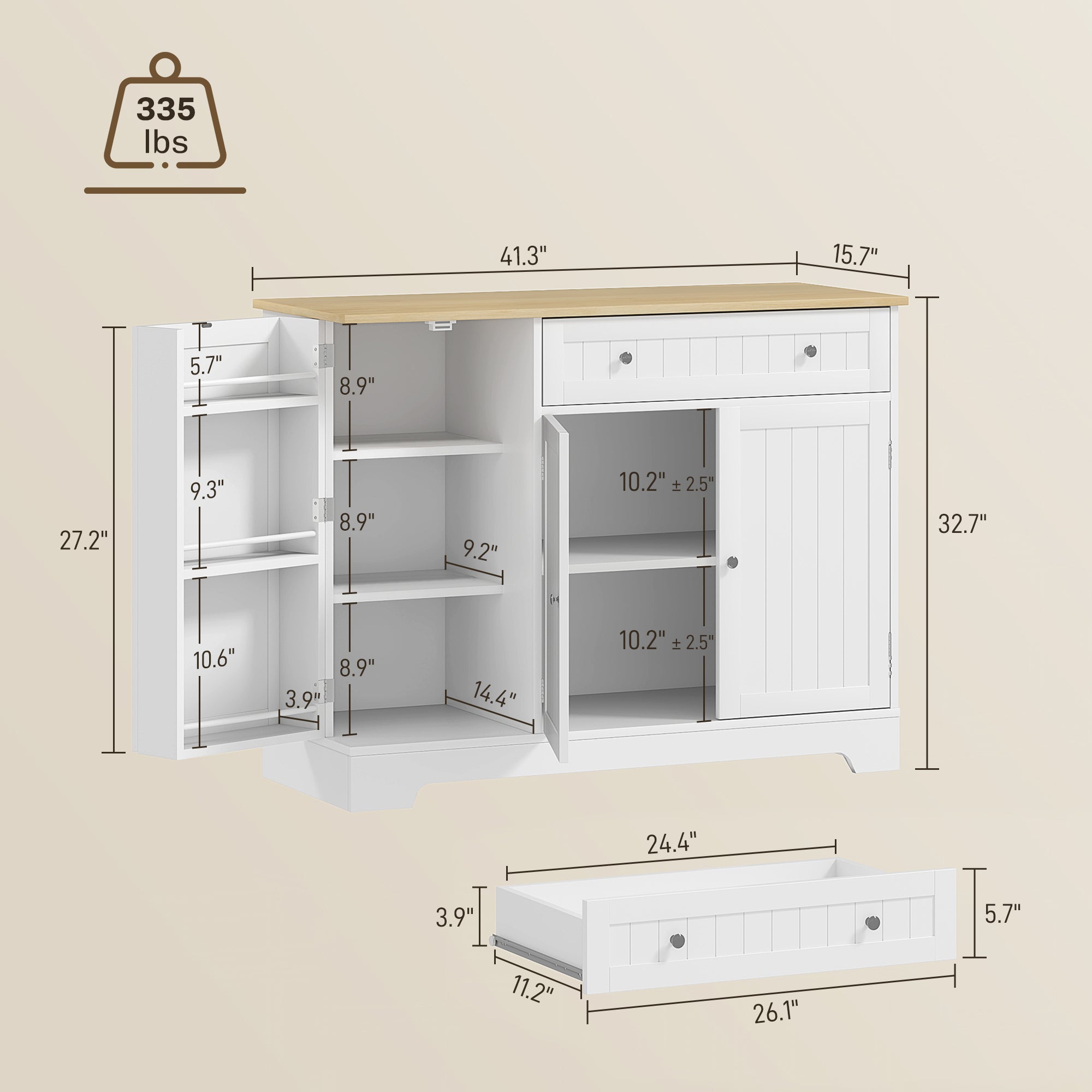 HOMCOM Modern Coffee Bar Cabinet with Storage, Sideboard Buffet Cabinet with  Drawer, Adjustable Shelves, Small Kitchen Pantry with Door Shelves, White