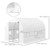 Outsunny 11.5' x 6.6' x 6.6' Portable Walk-In Tunnel Greenhouse, Garden Plant Growing Warm House, Outdoor Seed Flower Vegetable Growth Tent, White