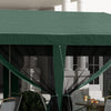 Outsunny 10' x 20' Party Tent Outdoor Canopy Garden Sun Shade with 8 Mosquito Mesh Netting and Zipper Door, Green