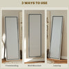 HOMCOM Full Length Mirror, 64" x 21" Full Body Mirror with Frame, Free Standing, Leaning or Wall Mirror for Bedroom, Living Room, Grey Wood Grain