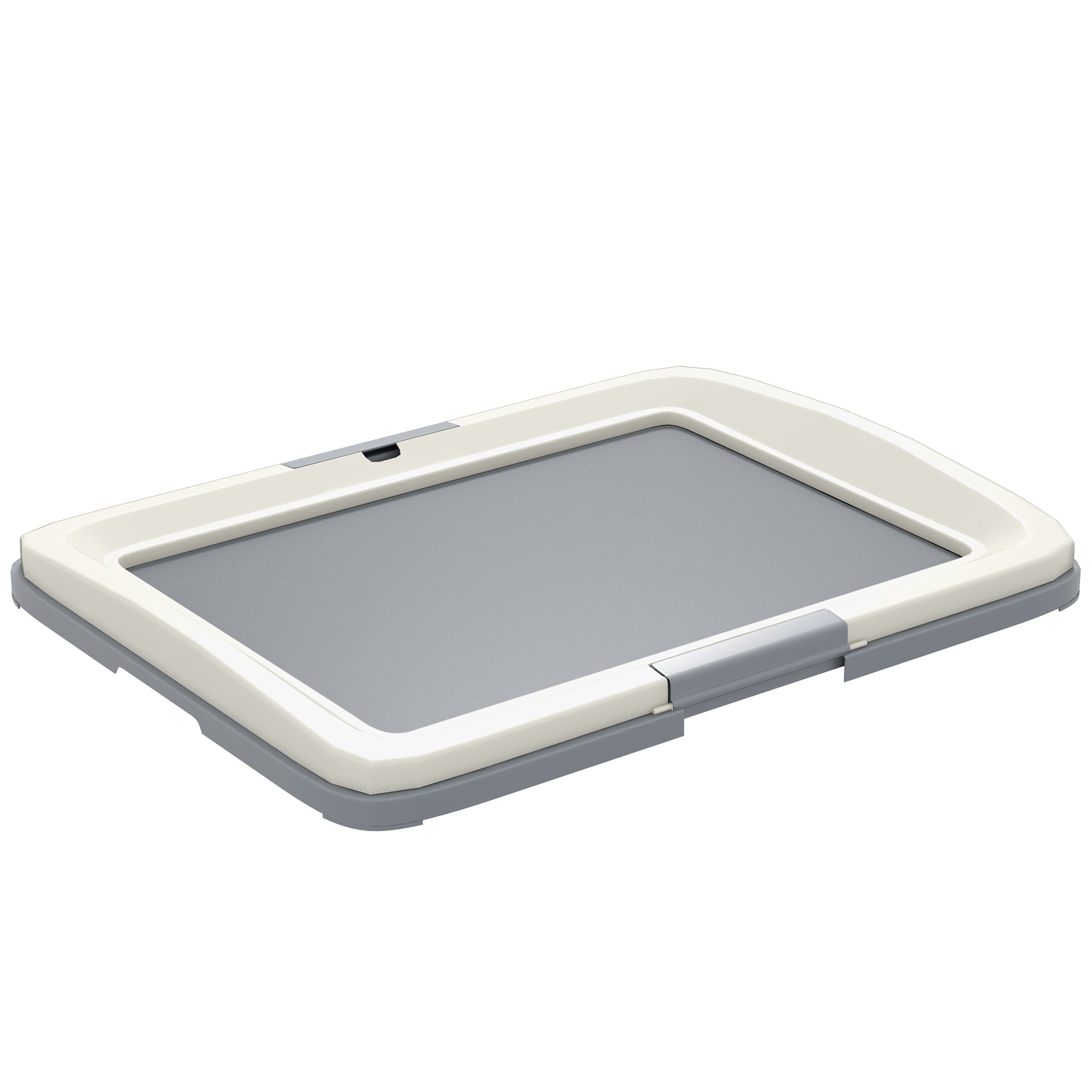 PawHut Pee Pad Holder, Dog Potty Tray for Indoor Outdoor, 25" x 19" Easy to Clean Dog Training Toilet Pee Pad Tray, Grey