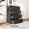 HOMCOM Chest of Drawer, 4 Drawers Storage Cabinet Freestanding Drawer Unit for Bedroom, Black