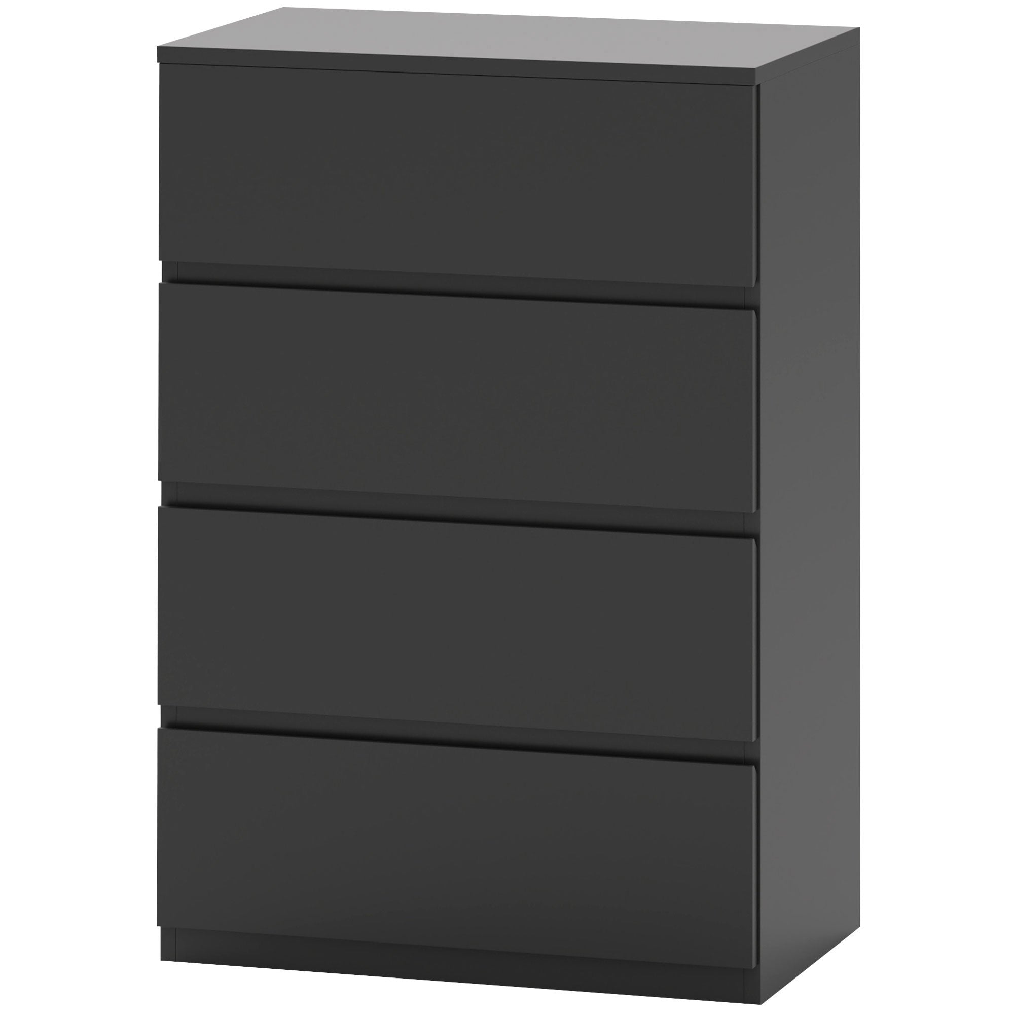 HOMCOM Chest of Drawer, 4 Drawers Storage Cabinet Freestanding Drawer Unit for Bedroom, Black