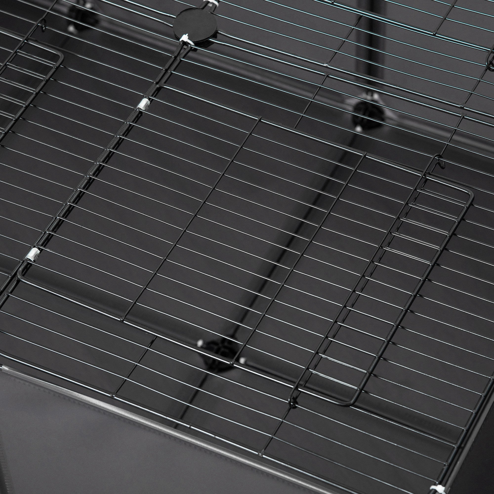 PawHut DIY Pet Playpen with Door Bottom 22 Panels Small Animal Cage for Guinea Pigs, Rabbit, Chinchilla, Grey