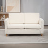 HOMCOM 56" Loveseat Sofa, Upholstered 2-Seater Couch with Armrests and Wooden Legs for Living Room, Bedroom, Cream White