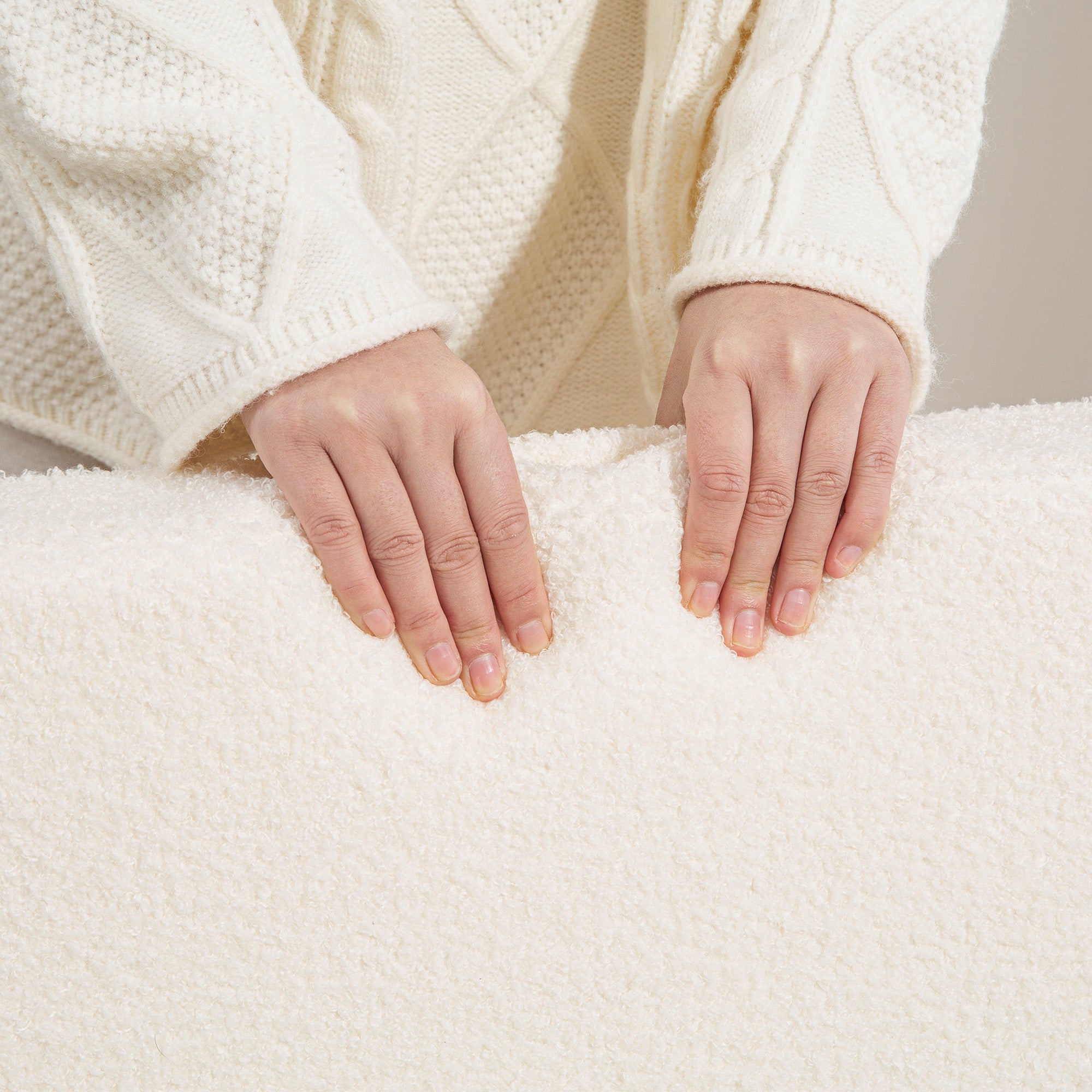 HOMCOM 56" Loveseat Sofa, Upholstered 2-Seater Couch with Armrests and Wooden Legs for Living Room, Bedroom, Cream White