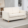 HOMCOM 56" Loveseat Sofa, Upholstered 2-Seater Couch with Armrests and Wooden Legs for Living Room, Bedroom, Cream White