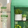 Outsunny Lean-to Mini Greenhouse with 3 Tier Shelves, PE Cover, Portable Green House with 2 Roll-up Doors, Garden Plant Grow Hot House for Indoor Outdoor, 56.3"x18.1"x59.4", Green