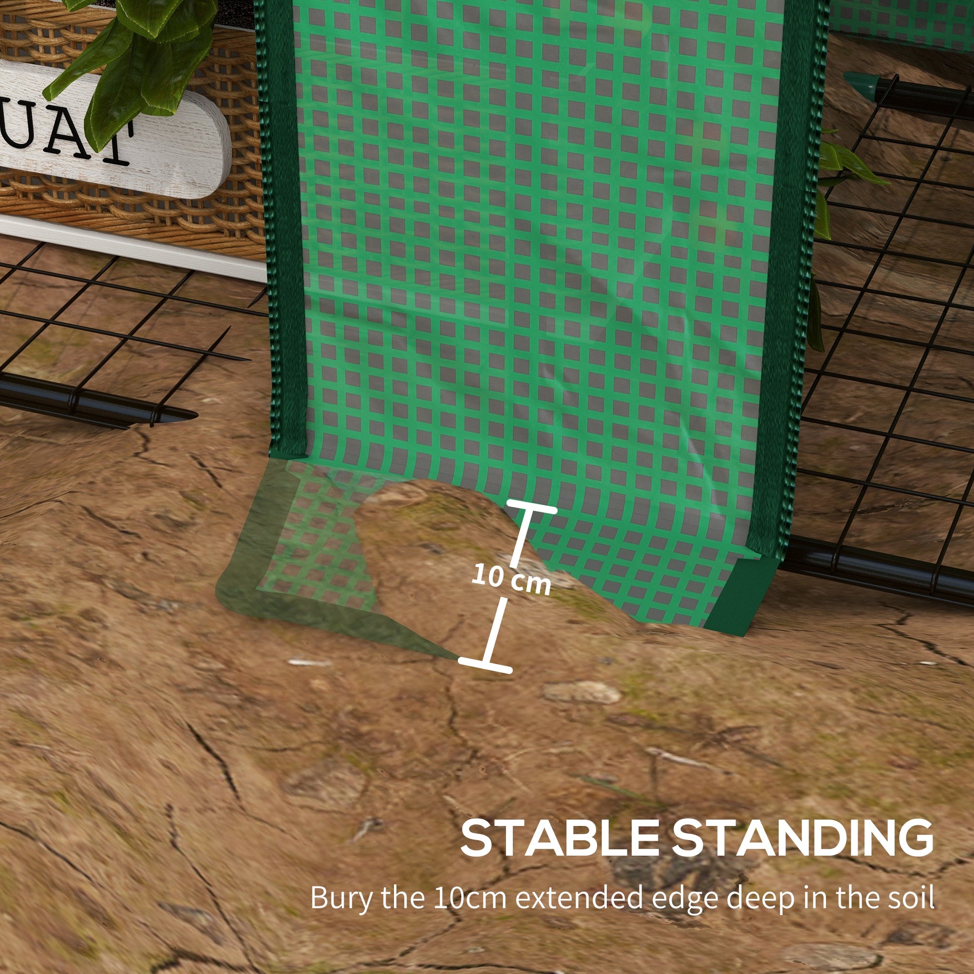 Outsunny Lean-to Mini Greenhouse with 3 Tier Shelves, PE Cover, Portable Green House with 2 Roll-up Doors, Garden Plant Grow Hot House for Indoor Outdoor, 56.3"x18.1"x59.4", Green