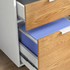 HOMCOM 2 Drawer File Cabinet, Lockable Filing Cabinet on Wheels with Adjustable Hanging Bars for A4 and Letter for Home Office, White and Nature Wood