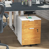 HOMCOM 2 Drawer File Cabinet, Lockable Filing Cabinet on Wheels with Adjustable Hanging Bars for A4 and Letter for Home Office, White and Nature Wood