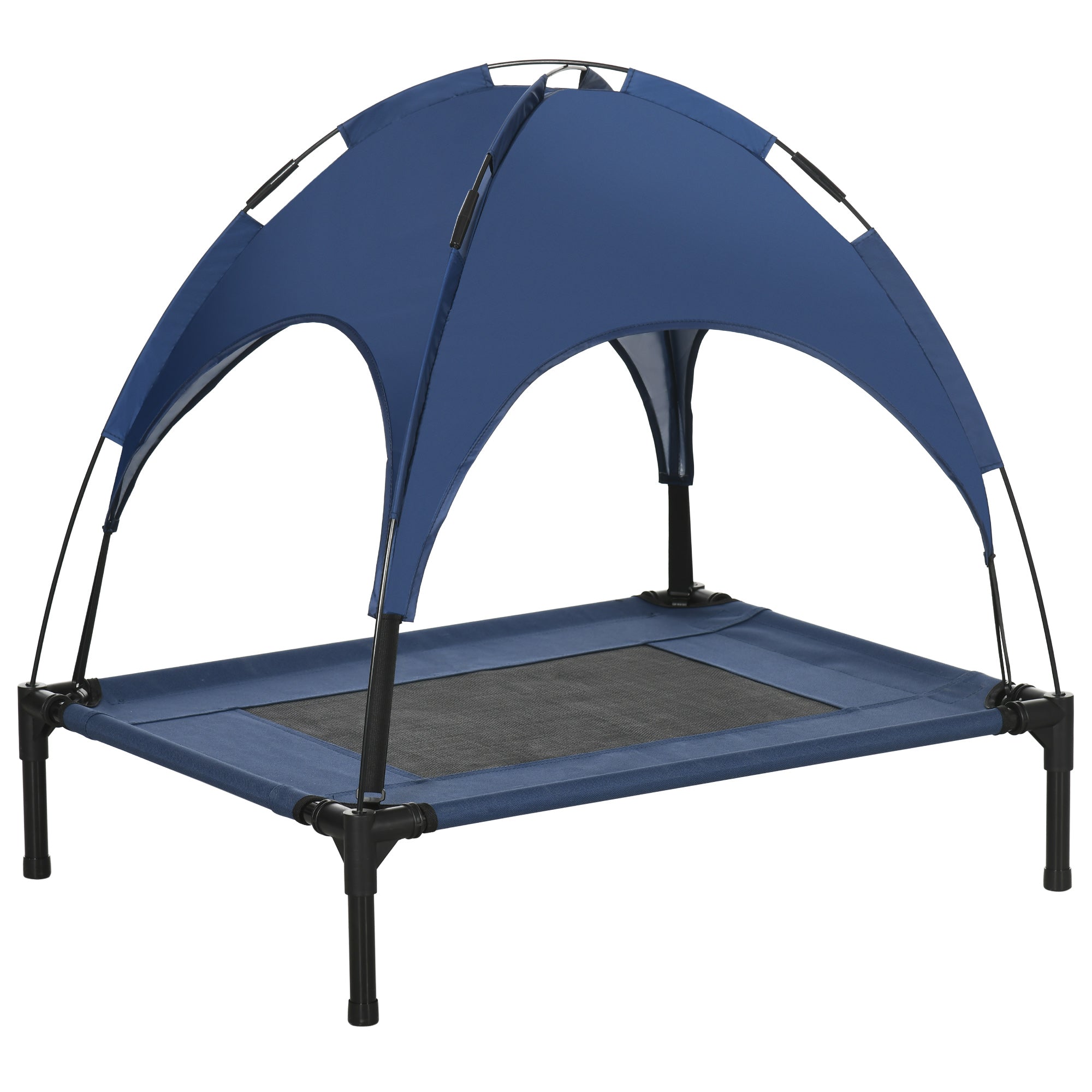 PawHut Elevated Dog Bed with Canopy, Portable Raised Dog Cot for M Sized Dogs, Indoor & Outdoor, 30