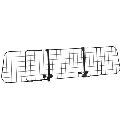 PawHut Heavy Duty Pet Dog Car Barrier Adjustable Ventilated Mesh Wire Guard Auto Vehicle Fence Protector SUVs Black 91-152 cm