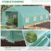Outsunny 20x10x7ft Walk-in Tunnel Greenhouse, Outdoor Backyard Plant Seed Growth Warm House with 2 Anchor Way, Green