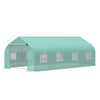 Outsunny 20x10x7ft Walk-in Tunnel Greenhouse, Outdoor Backyard Plant Seed Growth Warm House with 2 Anchor Way, Green