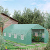 Outsunny 20x10x7ft Walk-in Tunnel Greenhouse, Outdoor Backyard Plant Seed Growth Warm House with 2 Anchor Way, Green