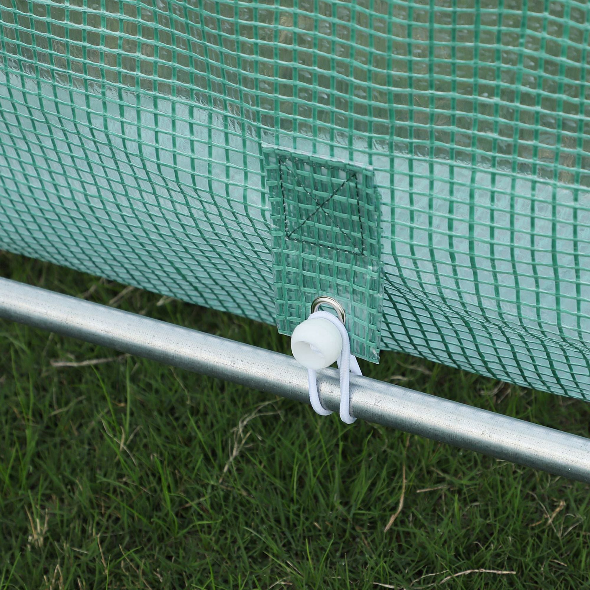 Outsunny 20x10x7ft Walk-in Tunnel Greenhouse, Outdoor Backyard Plant Seed Growth Warm House with 2 Anchor Way, Green