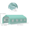 Outsunny 20x10x7ft Walk-in Tunnel Greenhouse, Outdoor Backyard Plant Seed Growth Warm House with 2 Anchor Way, Green