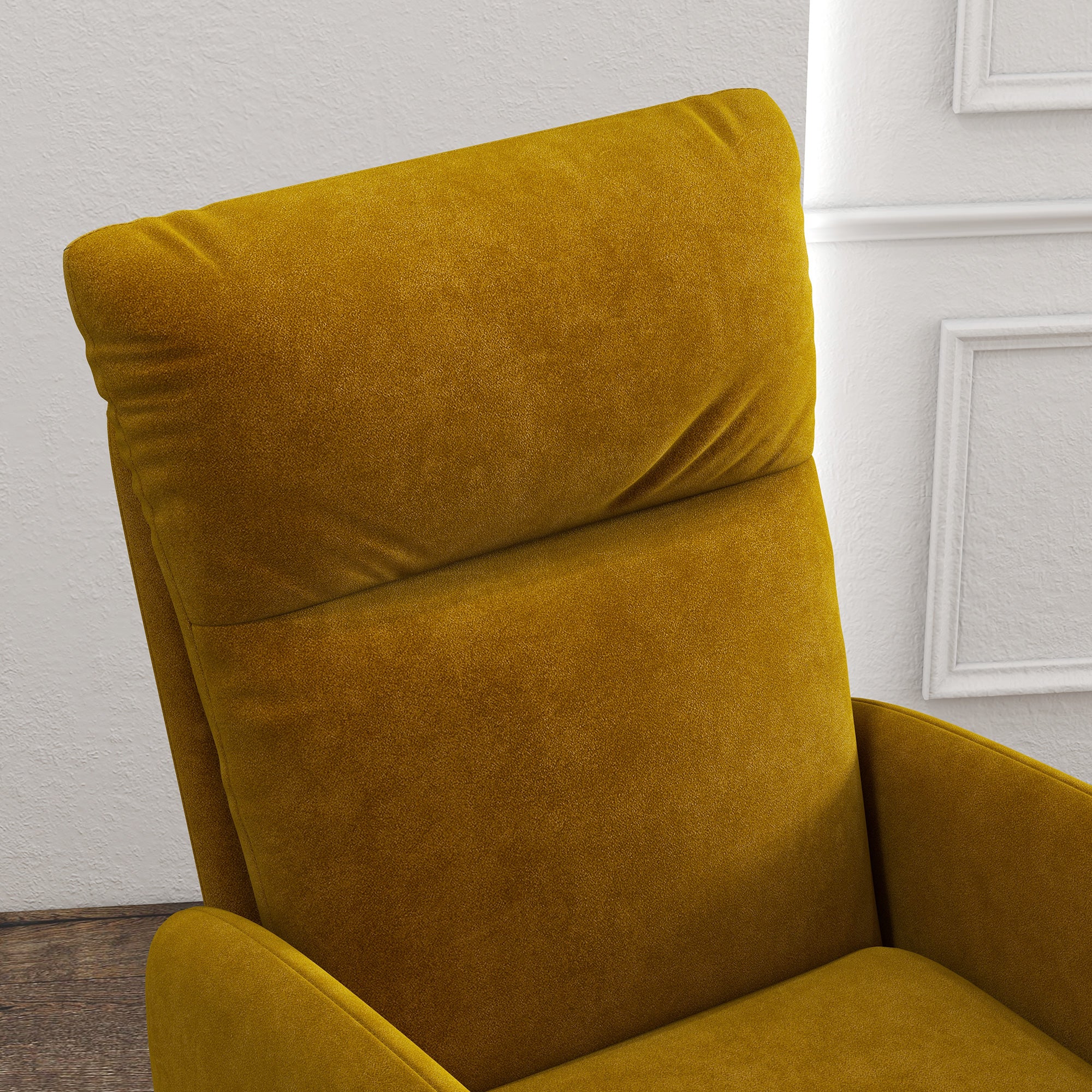 HOMCOM Modern Accent Chair with Ottoman, Upholstered Armchair with Footrest, Cross Metal Legs and Padded Cushion for Living Room, Bedroom, Yellow