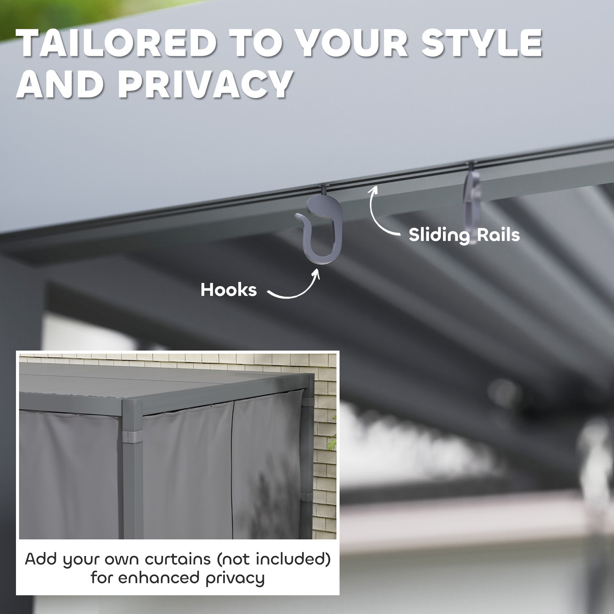Outsunny 10' x 10' Louvered Pergola with Adjustable Metal Roof and Aluminum Frame, Outdoor Pergola Hardtop Gazebo with Drainage System, Water and UV Proof for Deck Backyard Patio
